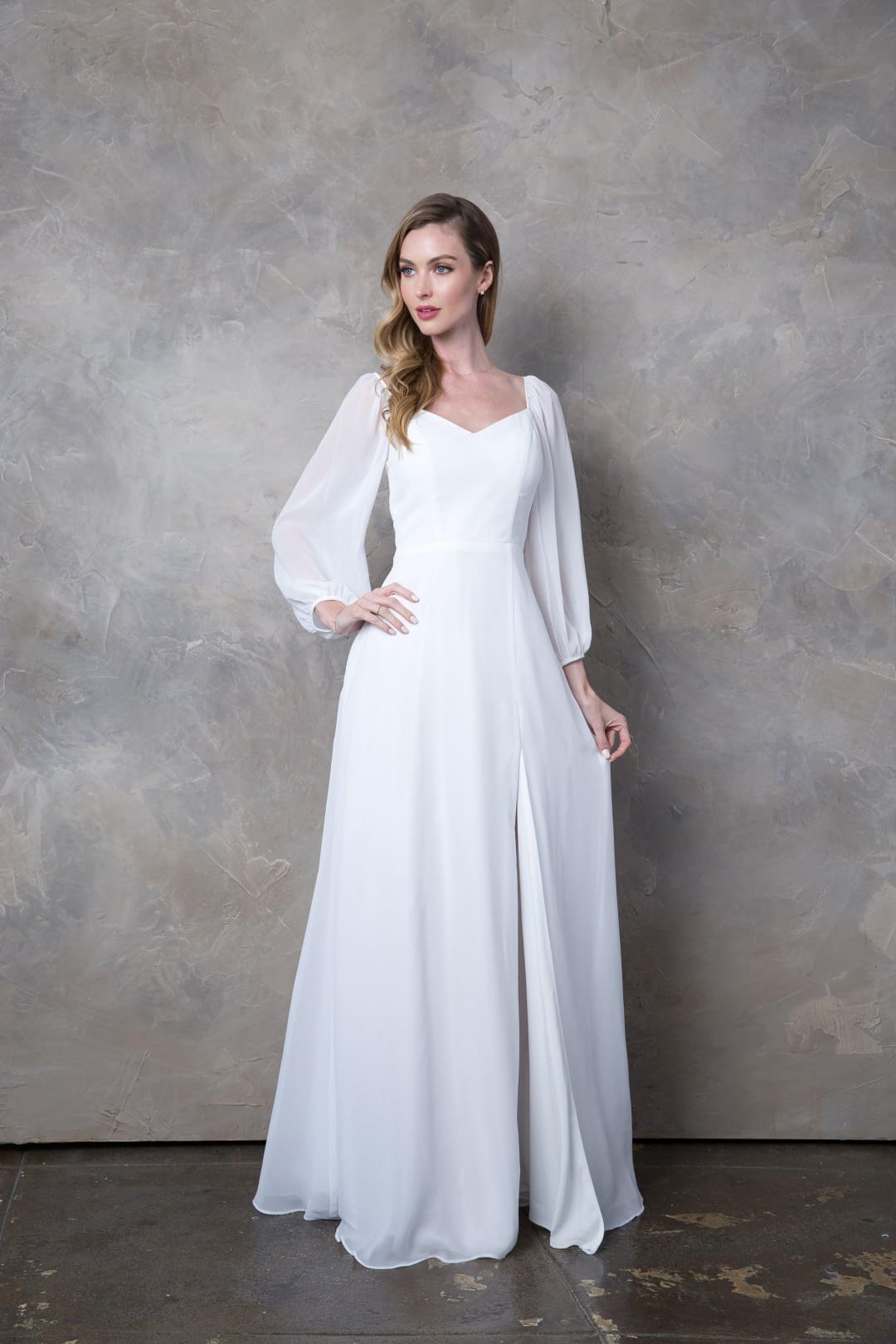 Eva USA 3452 Long Sleeve Formal Chiffon Dress