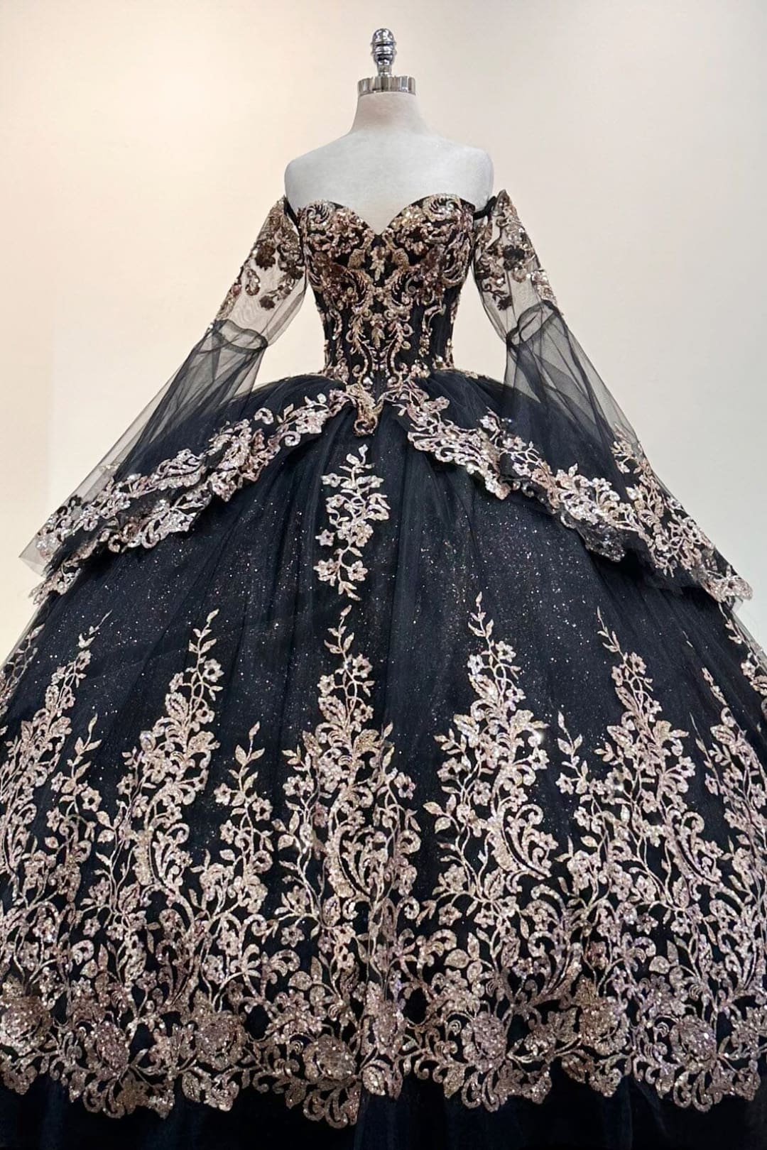 Long Sleeve Off-Shoulder Ball Gown by Elizabeth K GL3184