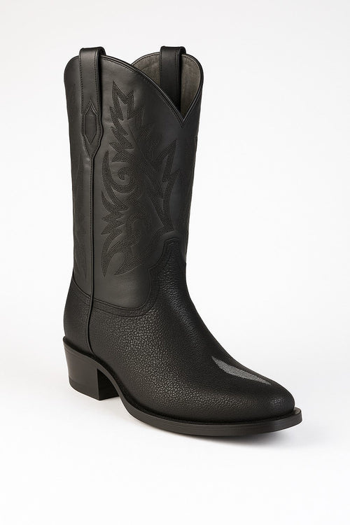 Los Altos Boots Men's Single Stone Stingray Square 7-Toe Cowboy Botas de mantarraya - Mantarraya boots
