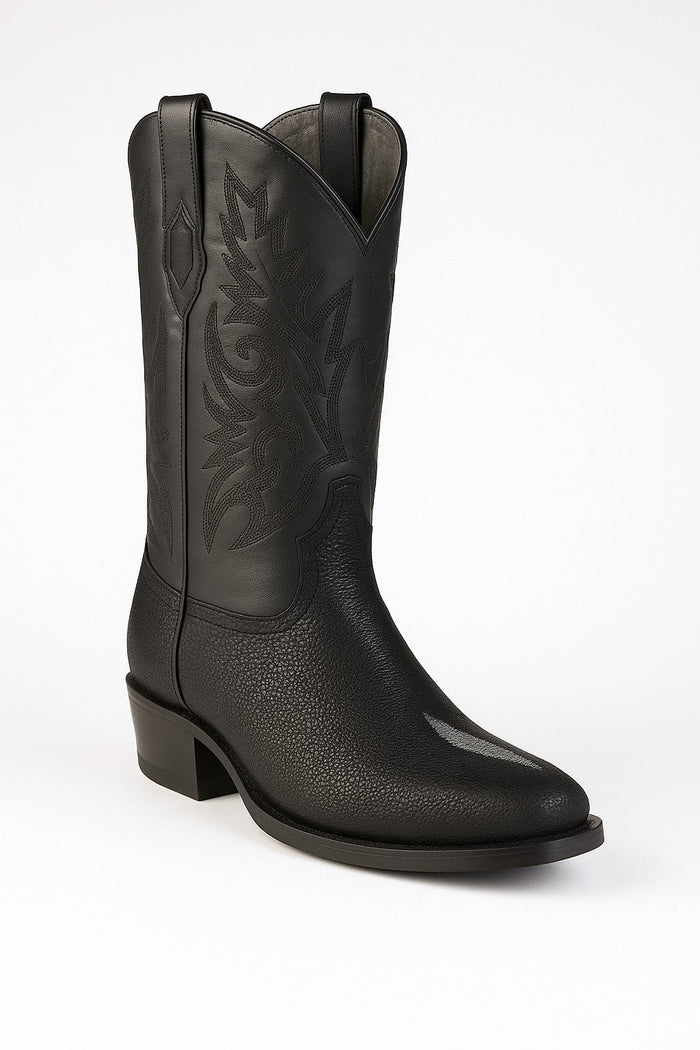 Los Altos Boots Men's Single Stone Stingray Square 7-Toe Cowboy Botas de mantarraya - Mantarraya boots