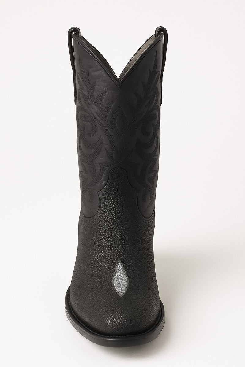 Los Altos Boots Men's Single Stone Stingray Square 7-Toe Cowboy Botas de mantarraya - Mantarraya boots
