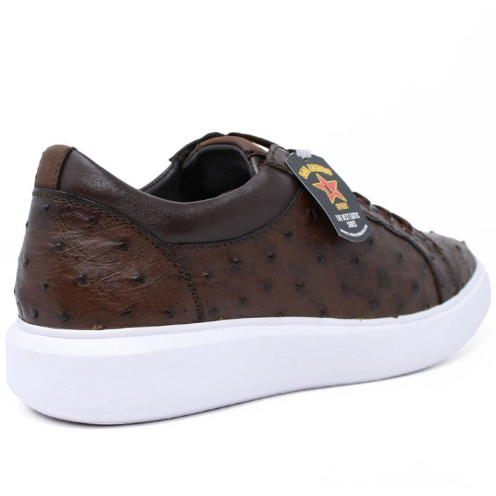 Men's Genuine Ostrich Skin Sneaker Casual Shoes Brown Color - Los Altos Boots