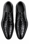 Los Altos Men's Black Crocodile Shoes Italian Toe