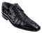 Los Altos Men's Black Crocodile Shoes Italian Toe