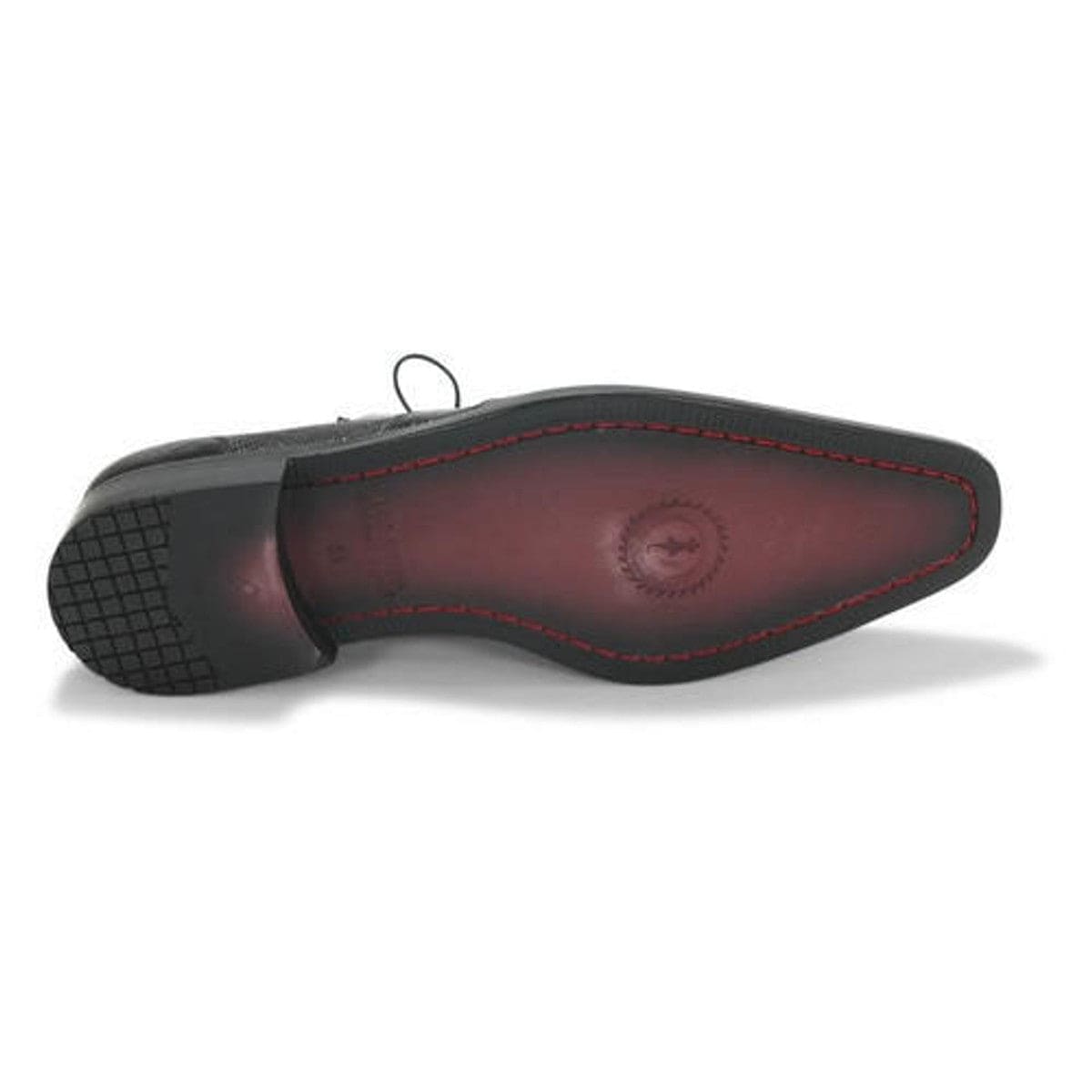 Los Altos Men's Black Crocodile Shoes Italian Toe