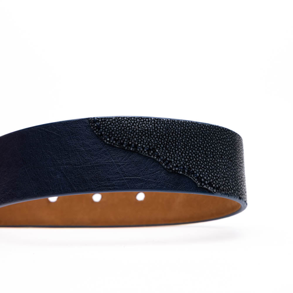 Marco Di Milano Lucca Belt Navy Leather Loafers