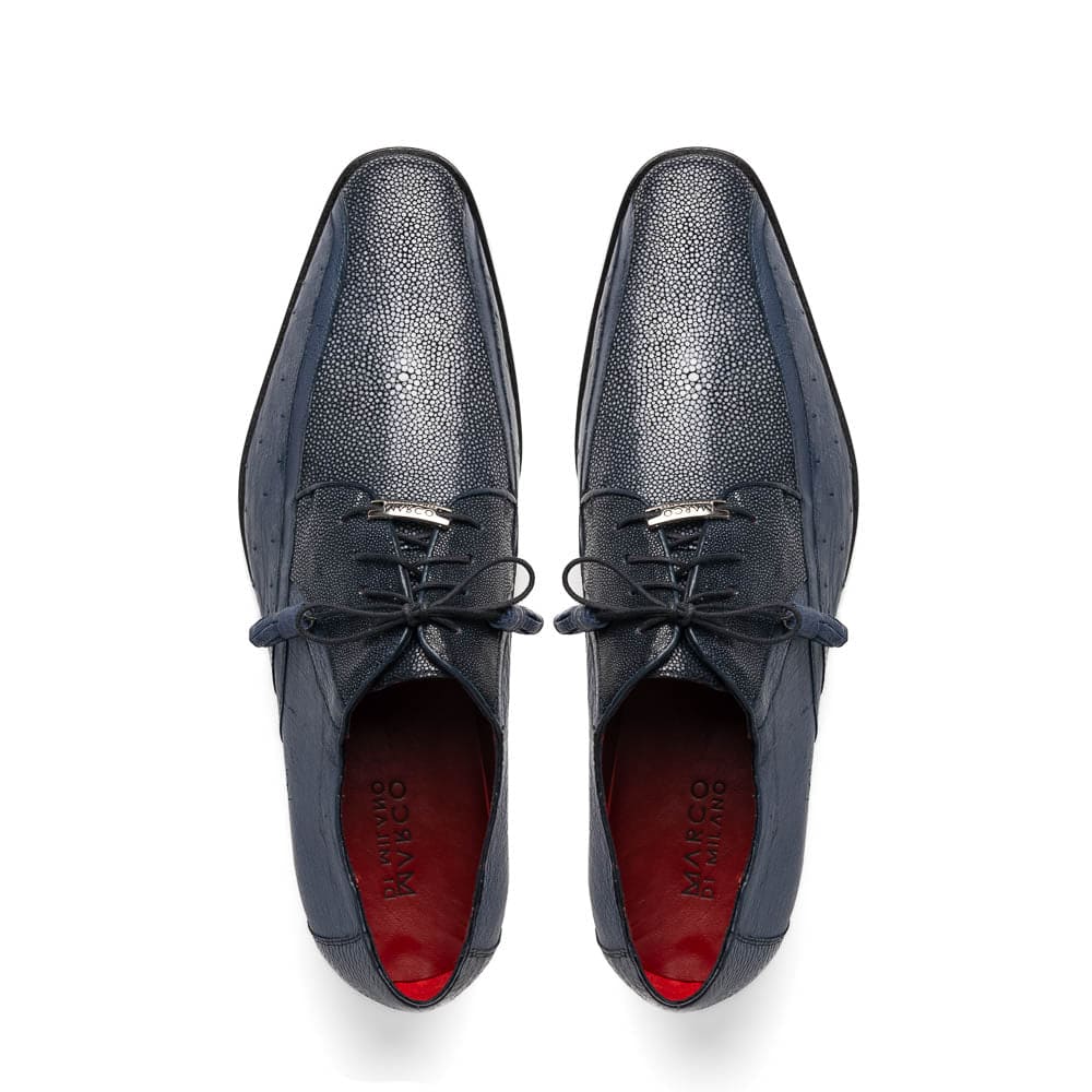 Marco Di Milano Lucca Ostrich & Stingray Navy Shoes