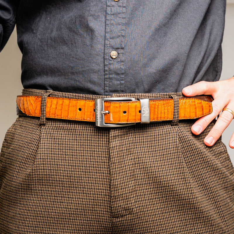 Marco Di Milano Luciano Belt: Cognac Brown Leather Loafer
