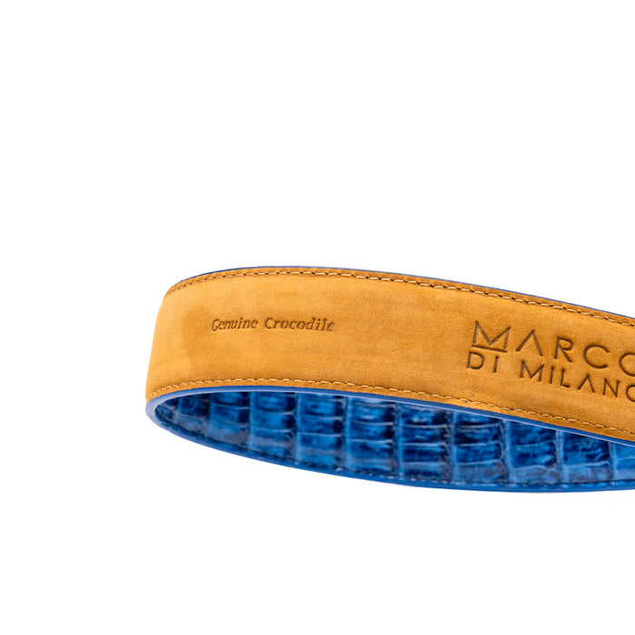 Marco Di Milano Luciano Belt: Navy & Brown Leather Dress Shoe