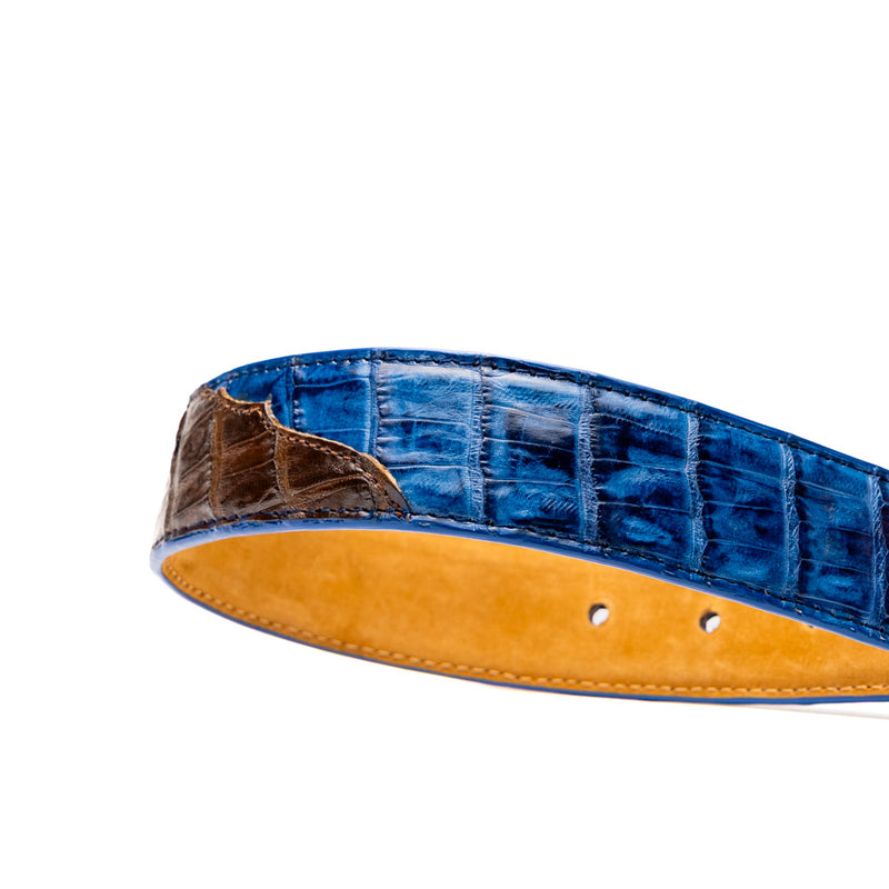 Marco Di Milano Luciano Belt: Navy & Brown Leather Dress Shoe