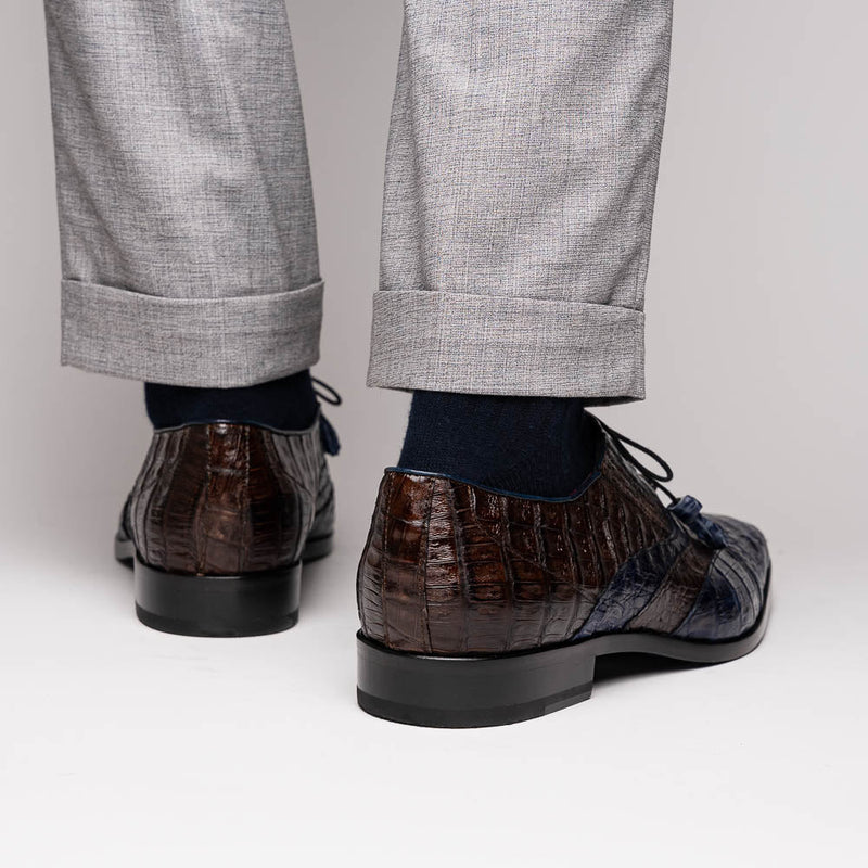 Marco Di Milano Luciano - Navy Brown Leather Loafer