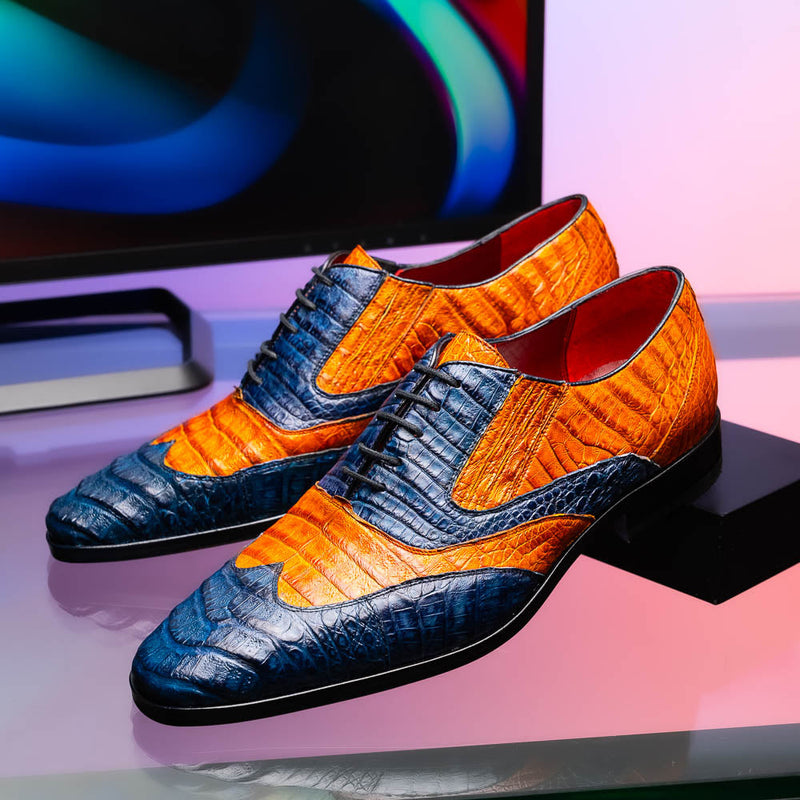 Marco Di Milano Luciano Blue & Brandy Leather Oxford