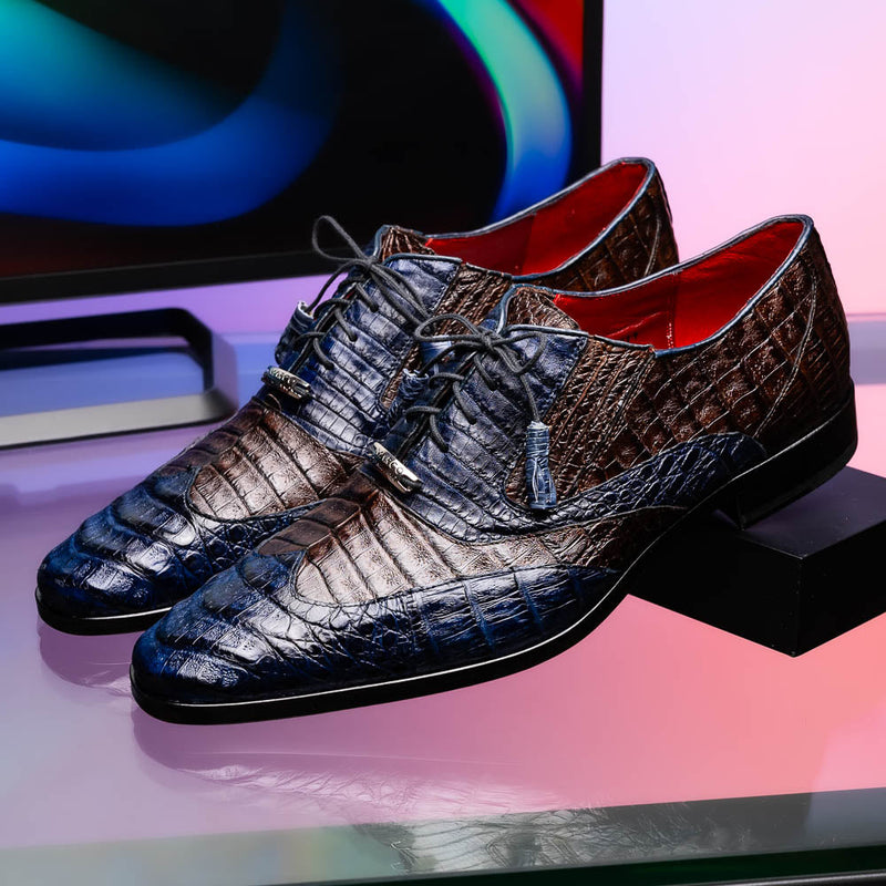 Marco Di Milano Luciano - Navy Brown Leather Loafer