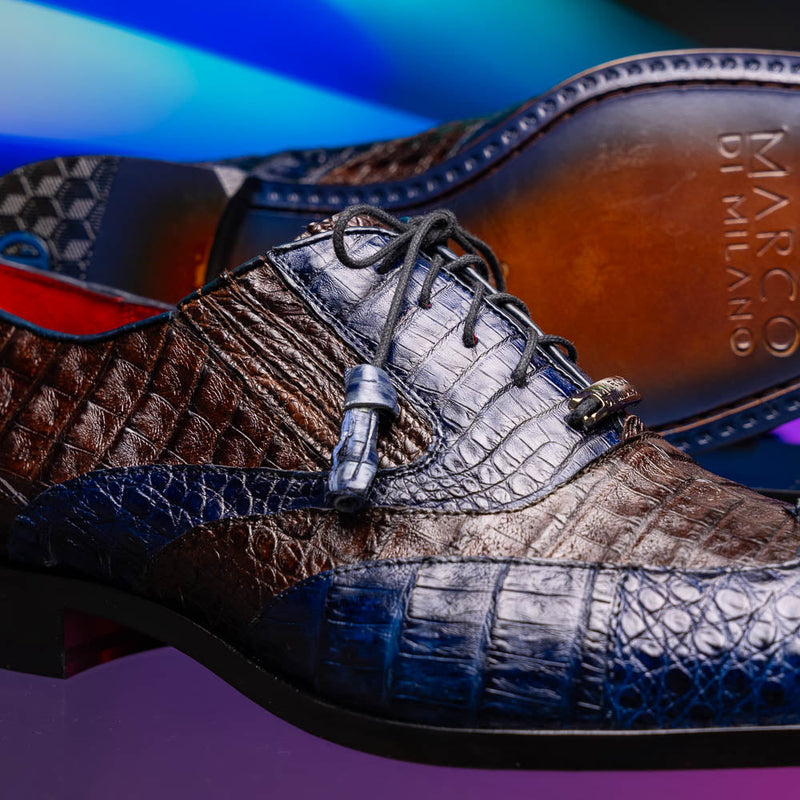 Marco Di Milano Luciano - Navy Brown Leather Loafer
