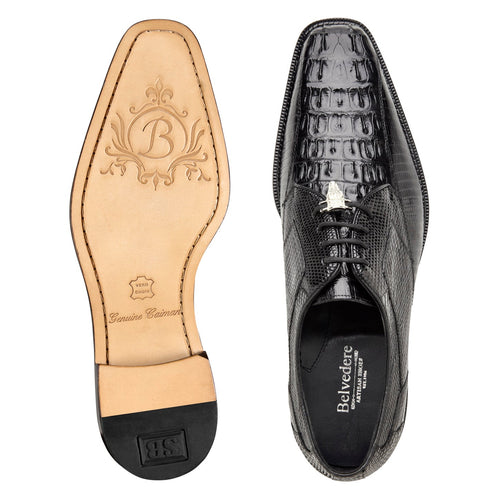 Belvedere Lusso Black Leather Dress Shoe