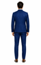 Luxury Blue Three-Piece Suit with Paisley Tie - Elegant Formal Outfit