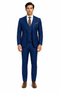 Luxury Blue Three-Piece Suit with Paisley Tie - Elegant Formal Outfit