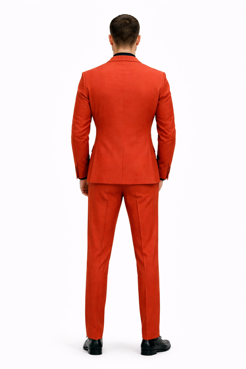 Luxury Mens Red Suit with Vest“ Modern Formal Attire