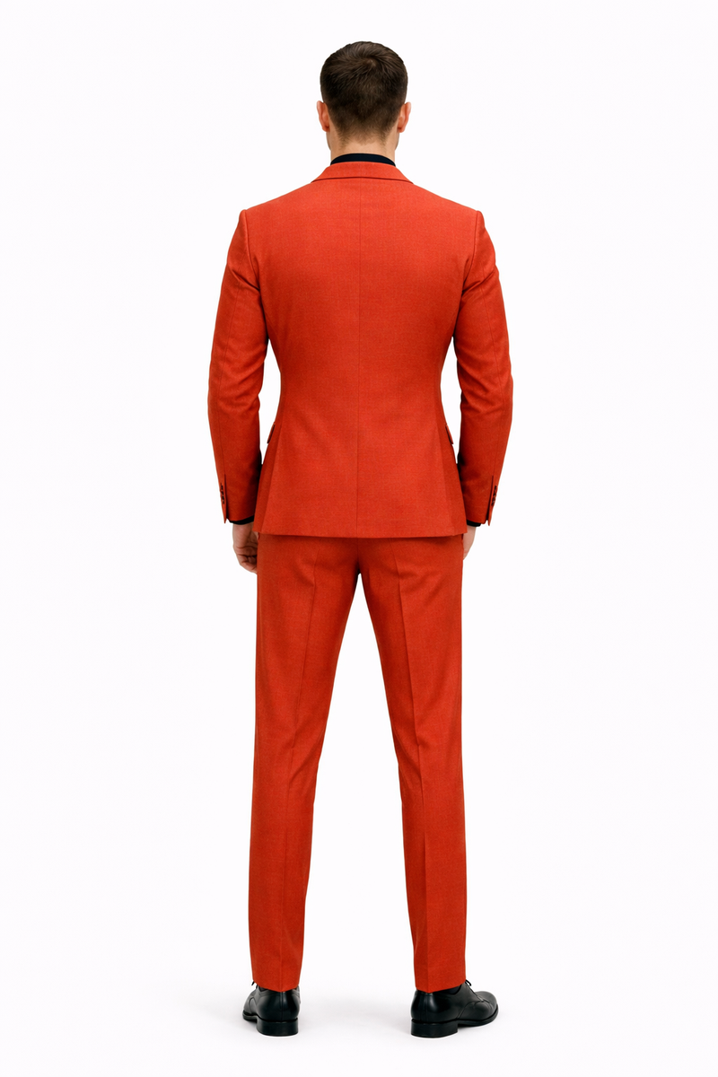 Luxury Mens Red Suit with Vest“ Modern Formal Attire