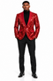 Mens Sequin Christmas Holiday Blazer – Luxury Party Jacket for New Year Jacket Sparkly Dinner Jacket in color "Crimson Red"
