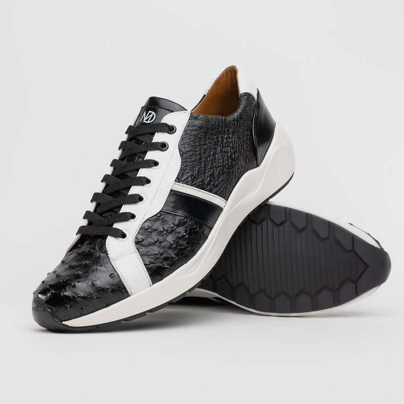 Marco_Di_Milano Lyon II: Black & White Leather Luxury Shoe