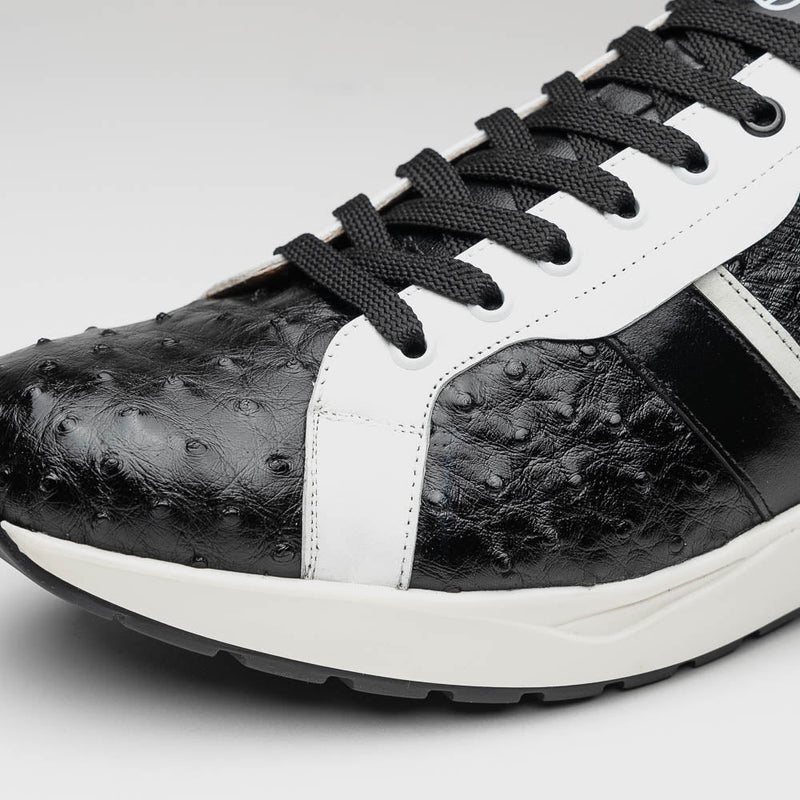 Marco_Di_Milano Lyon II: Black & White Leather Luxury Shoe
