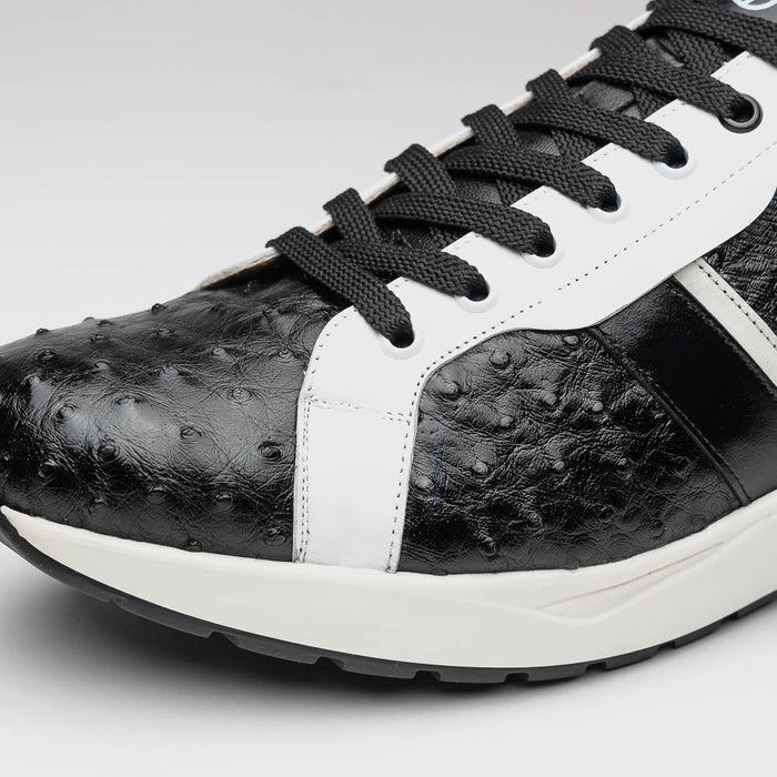 Marco_Di_Milano Lyon II: Black & White Leather Luxury Shoe