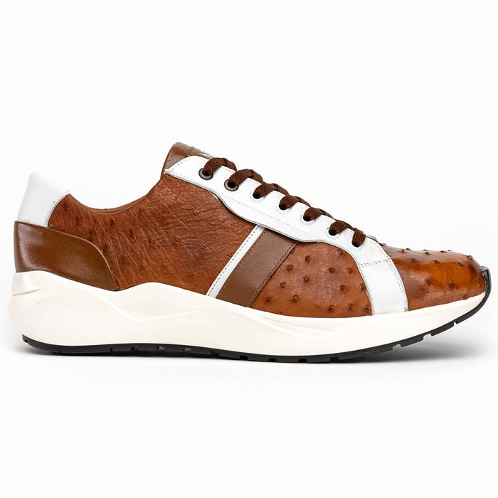 Marco Di Milano Lyon II: Brandy & White Leather Dress Shoe