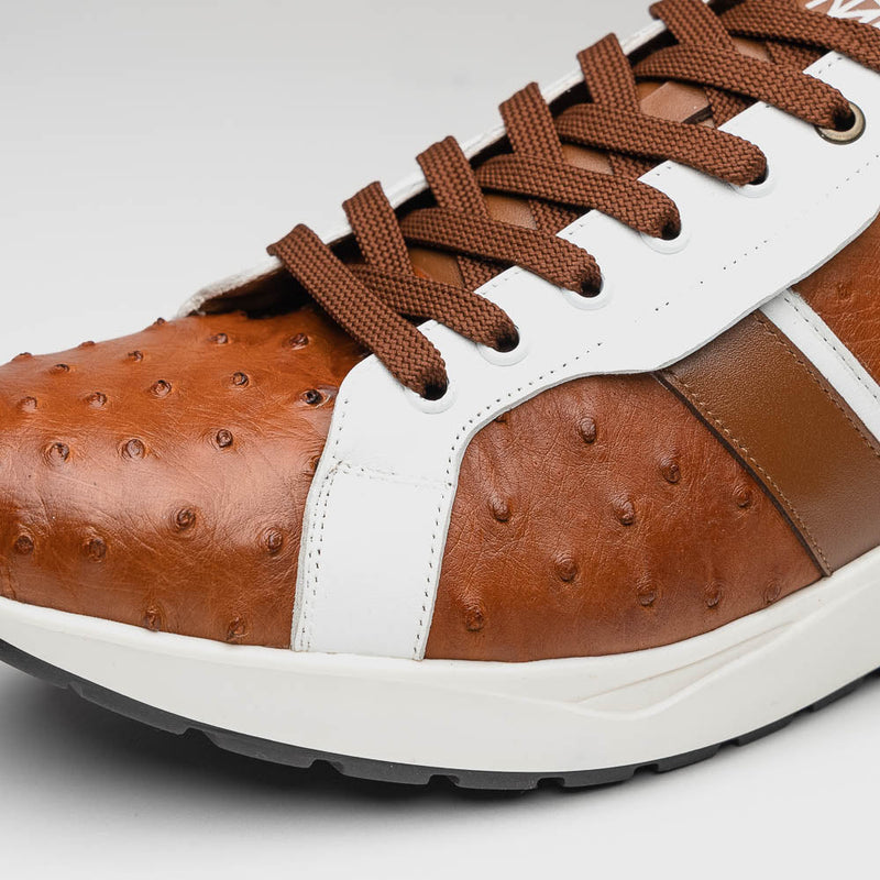 Marco Di Milano Lyon II: Brandy & White Leather Dress Shoe