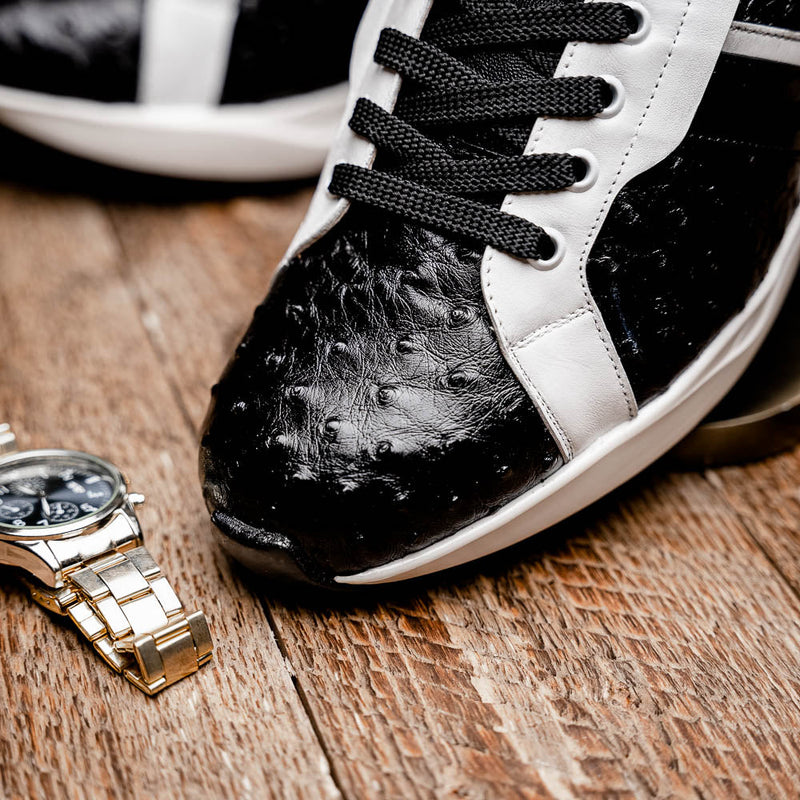 Marco_Di_Milano Lyon II: Black & White Leather Luxury Shoe