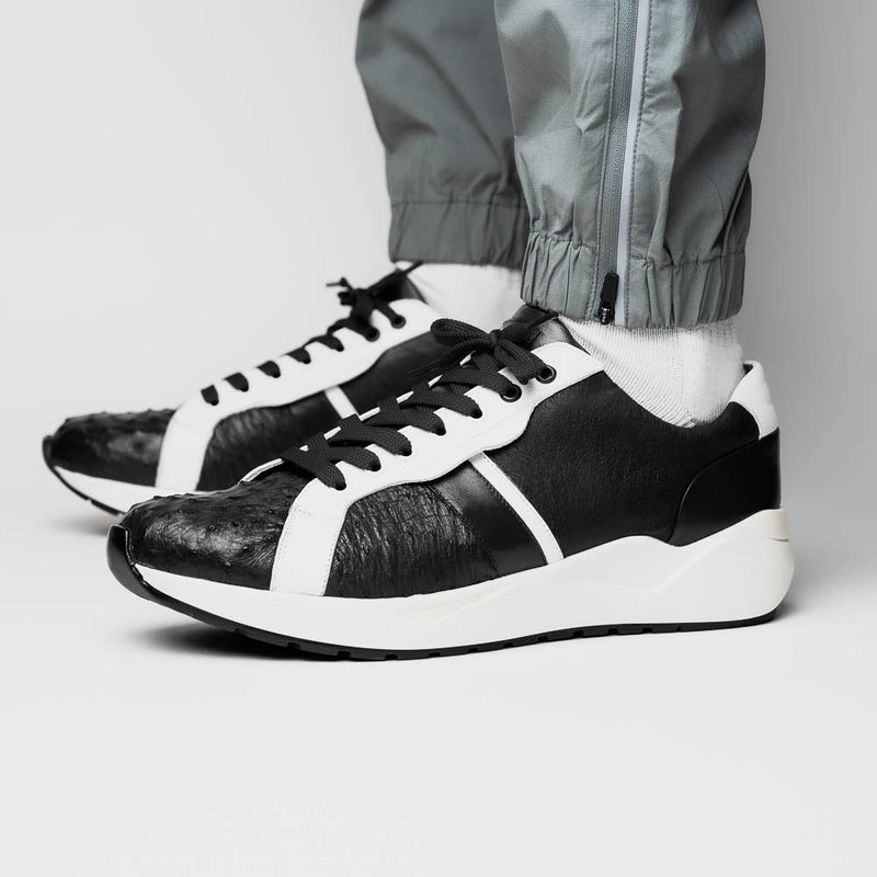 Marco_Di_Milano Lyon II: Black & White Leather Luxury Shoe