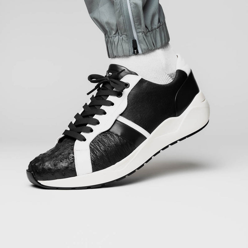 Marco_Di_Milano Lyon II: Black & White Leather Luxury Shoe
