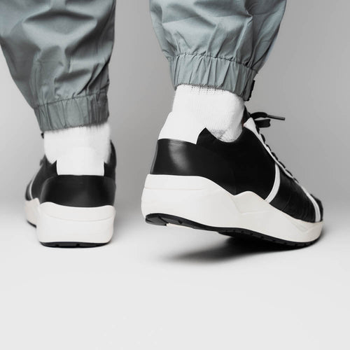 Marco_Di_Milano Lyon II: Black & White Leather Luxury Shoe