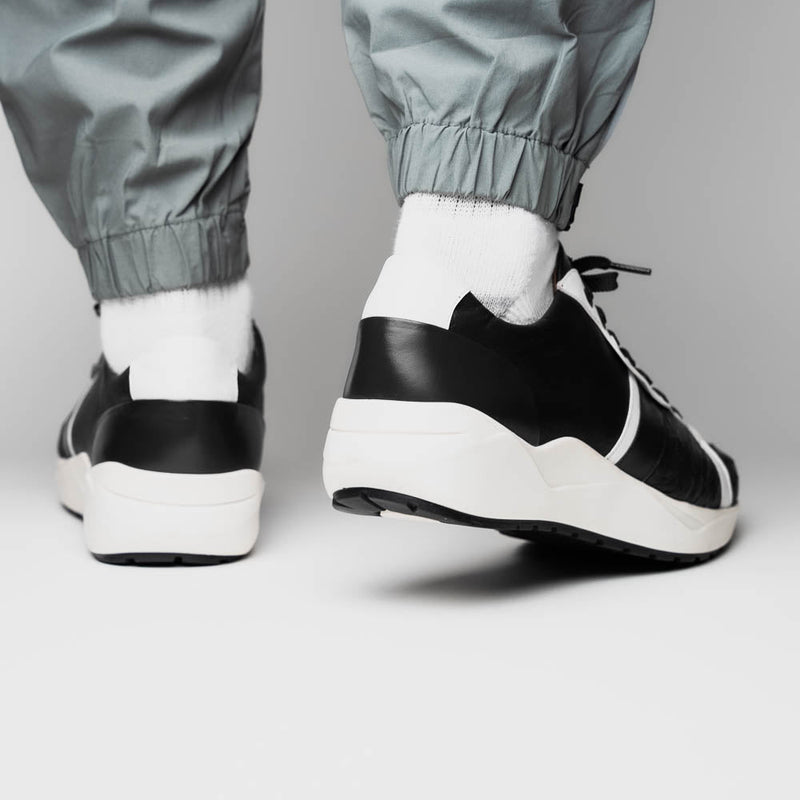 Marco_Di_Milano Lyon II: Black & White Leather Luxury Shoe