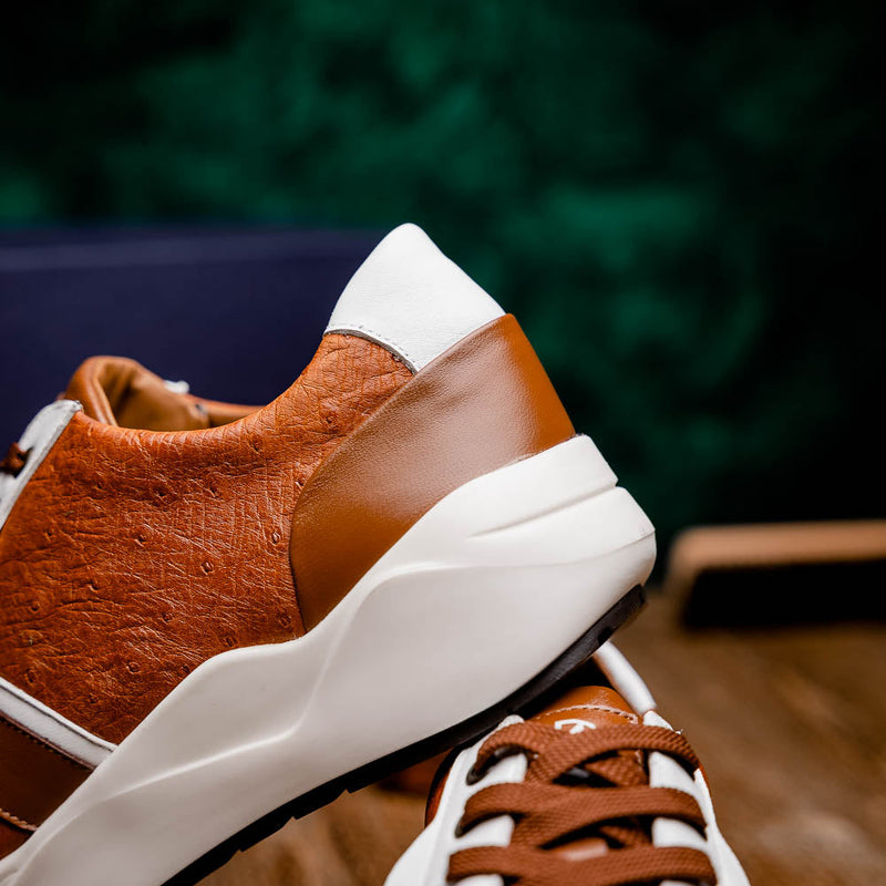 Marco Di Milano Lyon II: Brandy & White Leather Dress Shoe