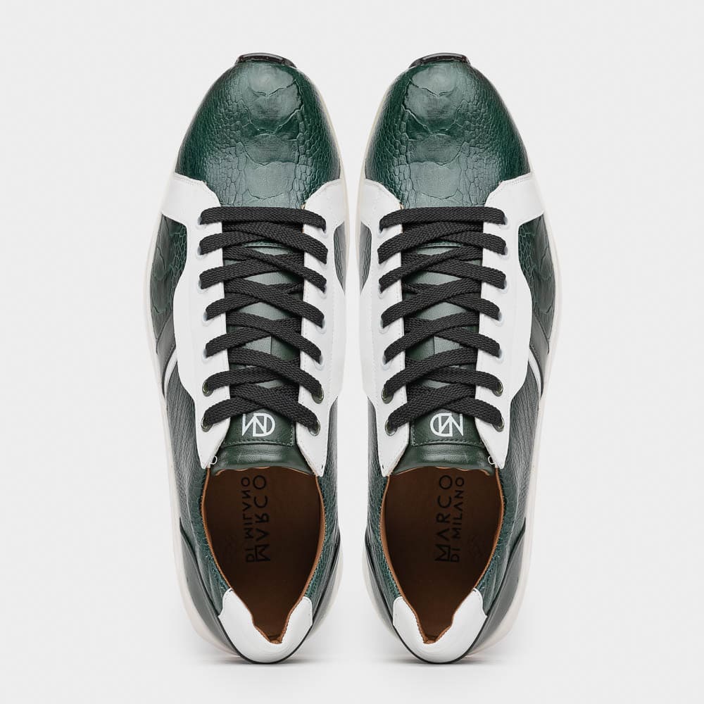 Marco Di Milano Lyon Ostrich Leg & Calfskin Sneakers 
