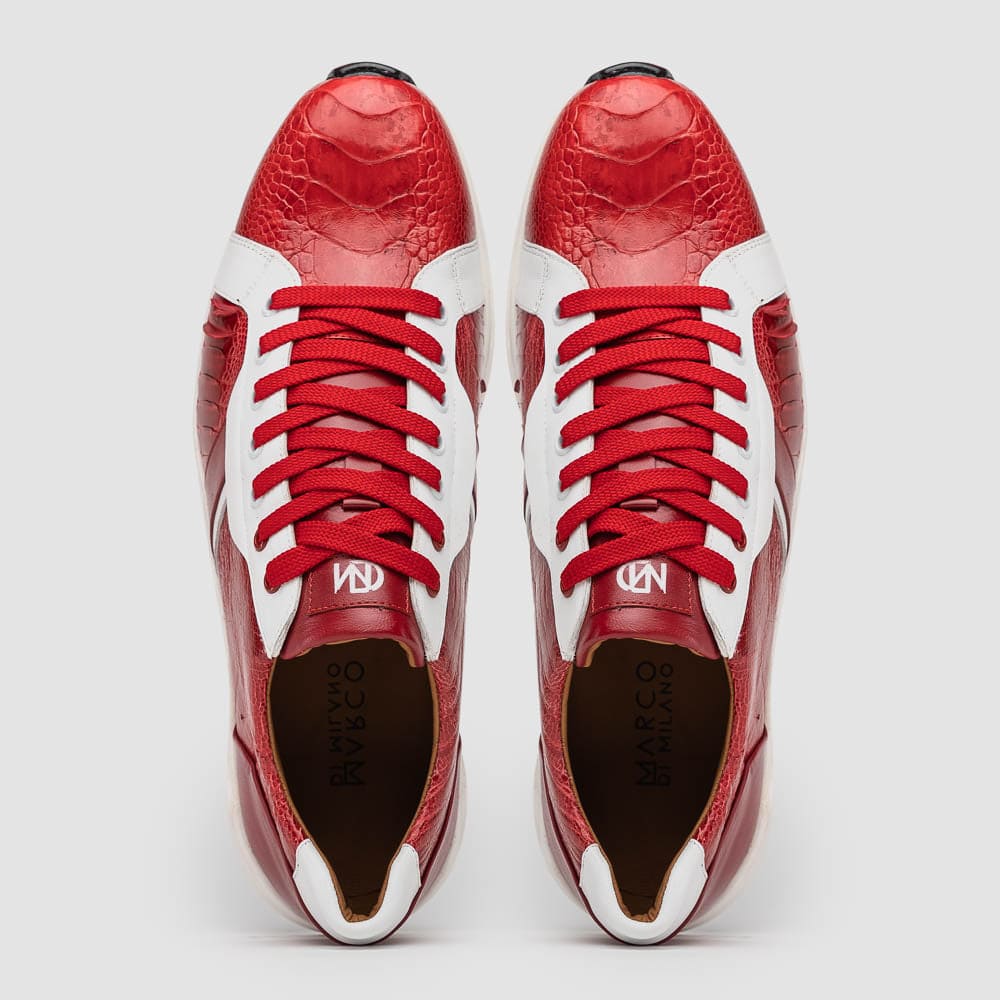 Marco Di Milano Lyon Ostrich Leg & Calfskin Sneakers 