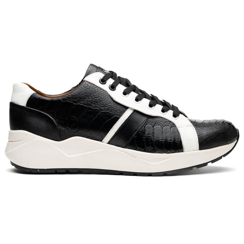 Marco_Di_Milano Lyon Black/White Leather Luxury Shoe