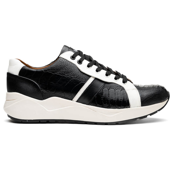 Marco_Di_Milano Lyon Black/White Leather Luxury Shoe