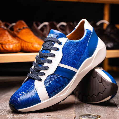 Marco_Di_Milano Lyon: Blue Leather & White Accent Dress Shoe | Alberto Nardoni Marco_Di_Milano Lyon: Blue Leather & White Accent Dress Shoe | Alberto Nardoni