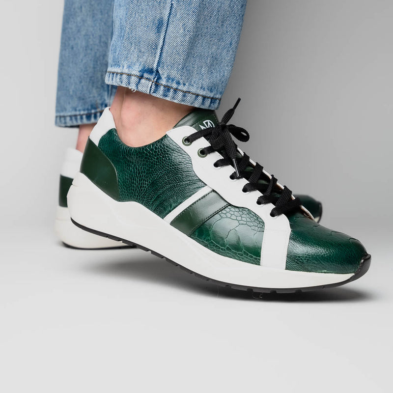 Marco Di Milano Lyon - Green & White Leather Loafers