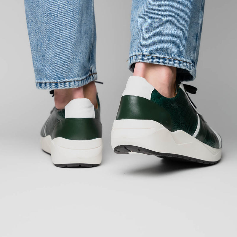 Marco Di Milano Lyon - Green & White Leather Loafers