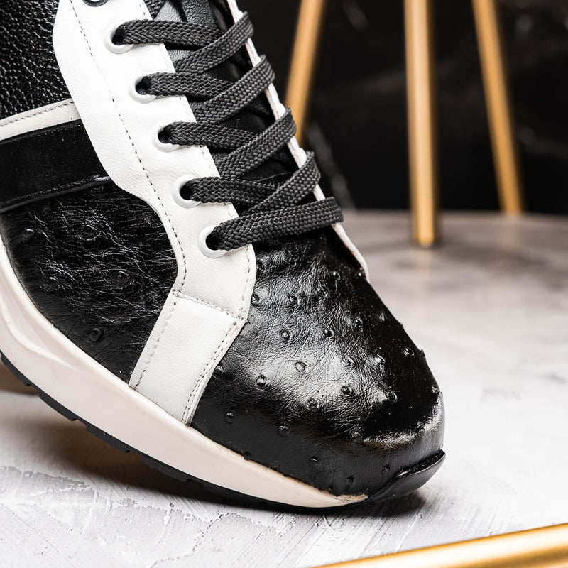 Marco_Di_Milano Lyon Black/White Leather Luxury Shoe