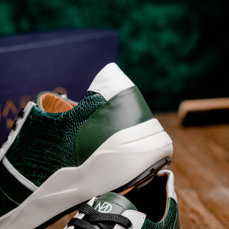 Marco Di Milano Lyon - Green & White Leather Loafers