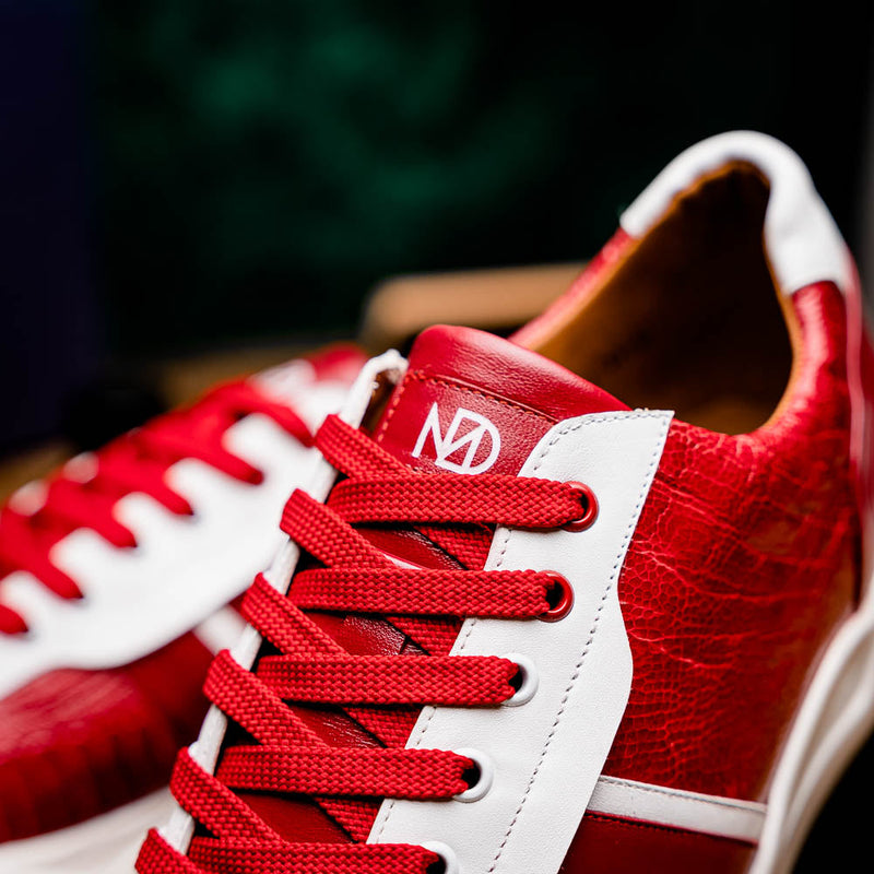 Marco Di Milano Lyon: Red & White Leather Dress Shoe