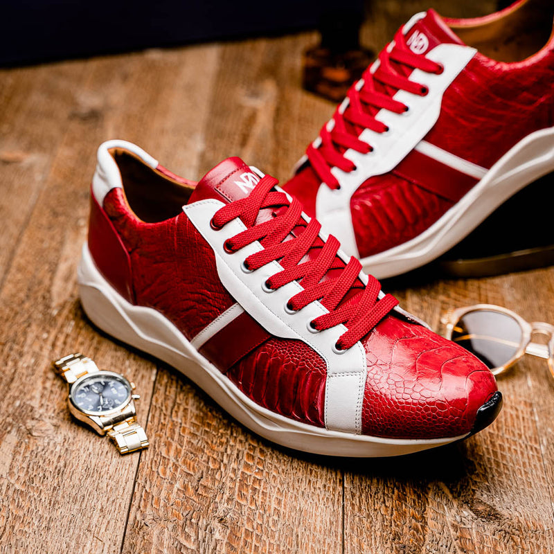 Marco Di Milano Lyon: Red & White Leather Dress Shoe