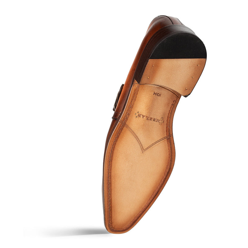 Mezlan Plain Toe Monk Strap Dress Shoe | Luxury Leather