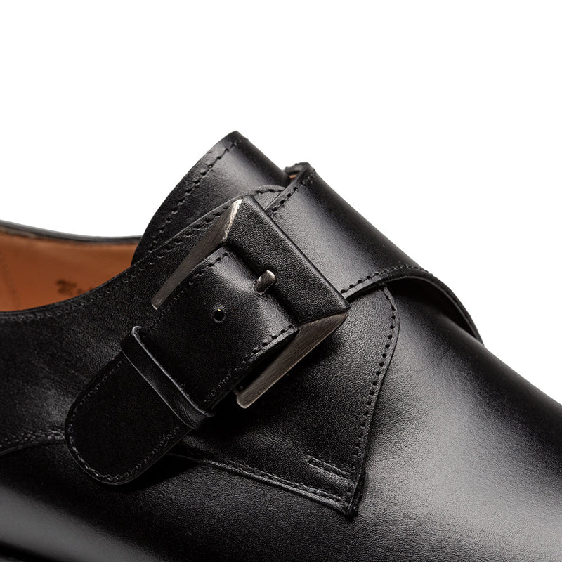 Mezlan Patina Calfskin Plain Toe Monk Shoe - Luxury Italian Leather