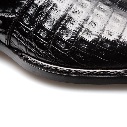 Mezlan Gigolo Crocodile Monk Strap - Luxury Italian Leather Shoe