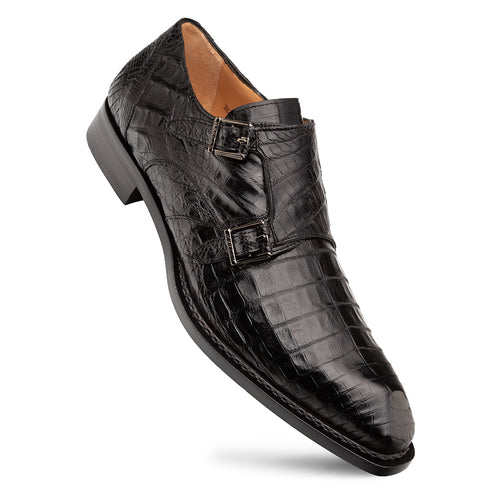 Mezlan Doyers Crocodile Double Monk - Luxury Men's Shoe